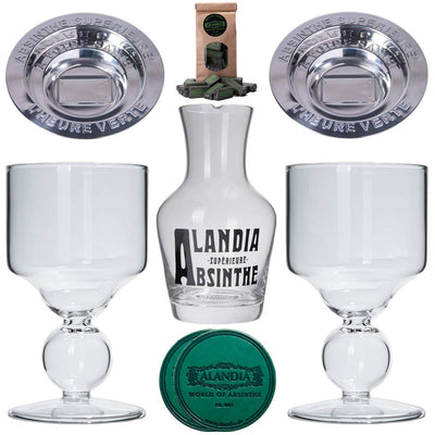 Absinth Bubble Gläser Set Louche - Deluxe