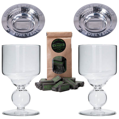 Absinth Bubble Gläser Set Louche - Premium