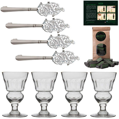 Absinth Gläser Löffel Set Pontarlier - Premium